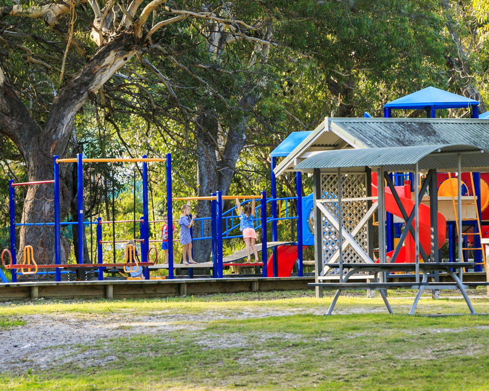 Playground area at Jimmys Beach caravan park