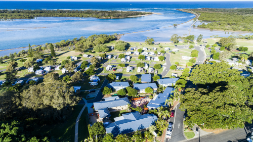 Aerial View of Urunga Heads Holiday Park